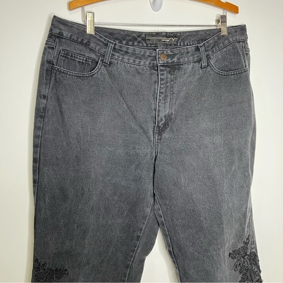 Venezia black jeans with leg embroidery size 20 - Picture 2 of 8